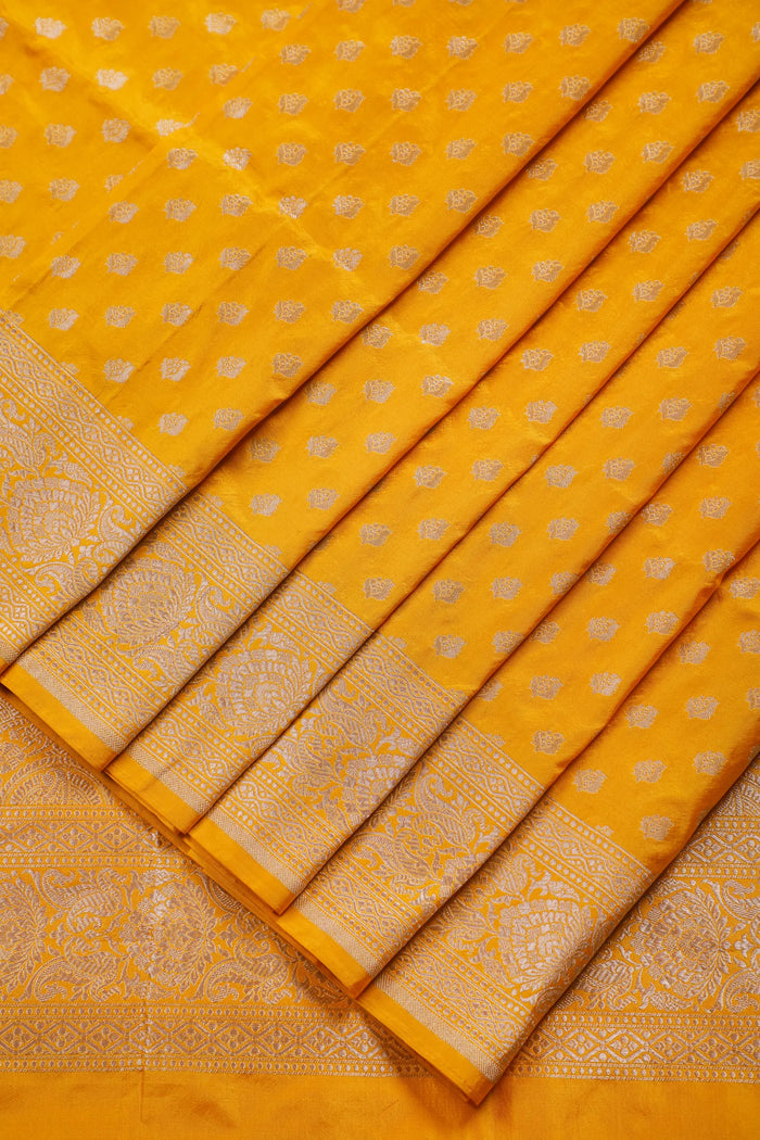 Yellow Handloom Benarasi Katan Silk Saree