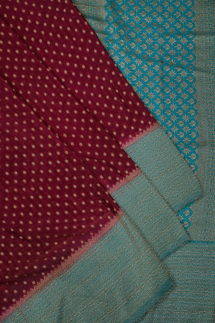 Purple Powerloom Designer Saree