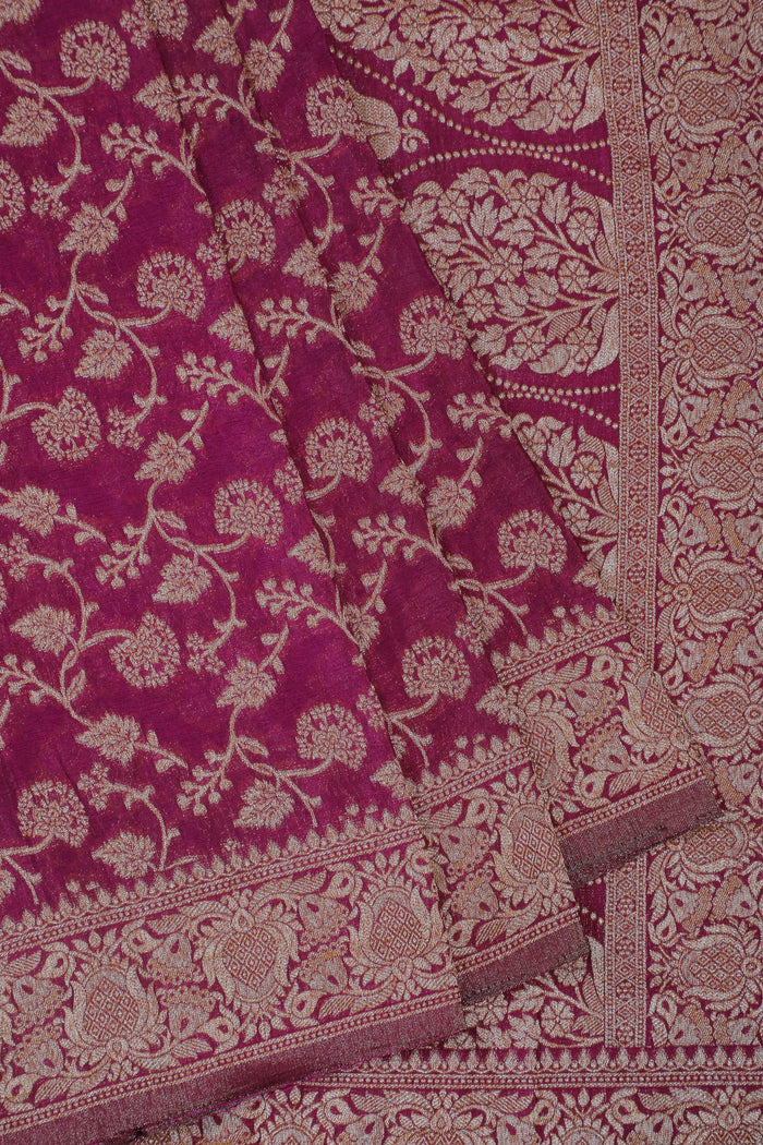 Wine Powerloom Designer Georgette Saree