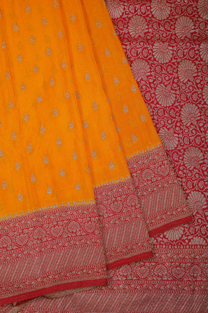 Mango Yellow Powerloom Designer Saree