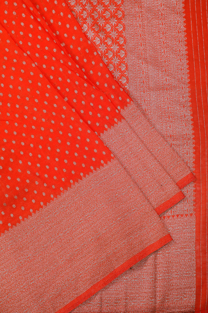 Orange Powerloom Designer Saree