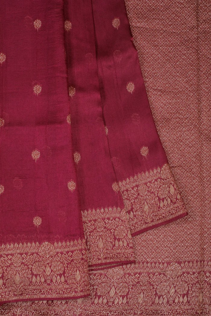 Purple Powerloom Tussar Dupion Semi Silk Saree