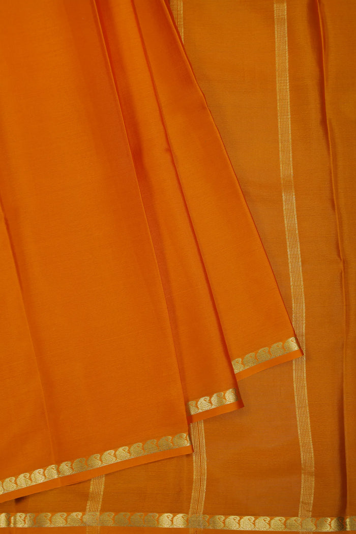 Mustard Yellow Powerloom Mysore Crepe Saree
