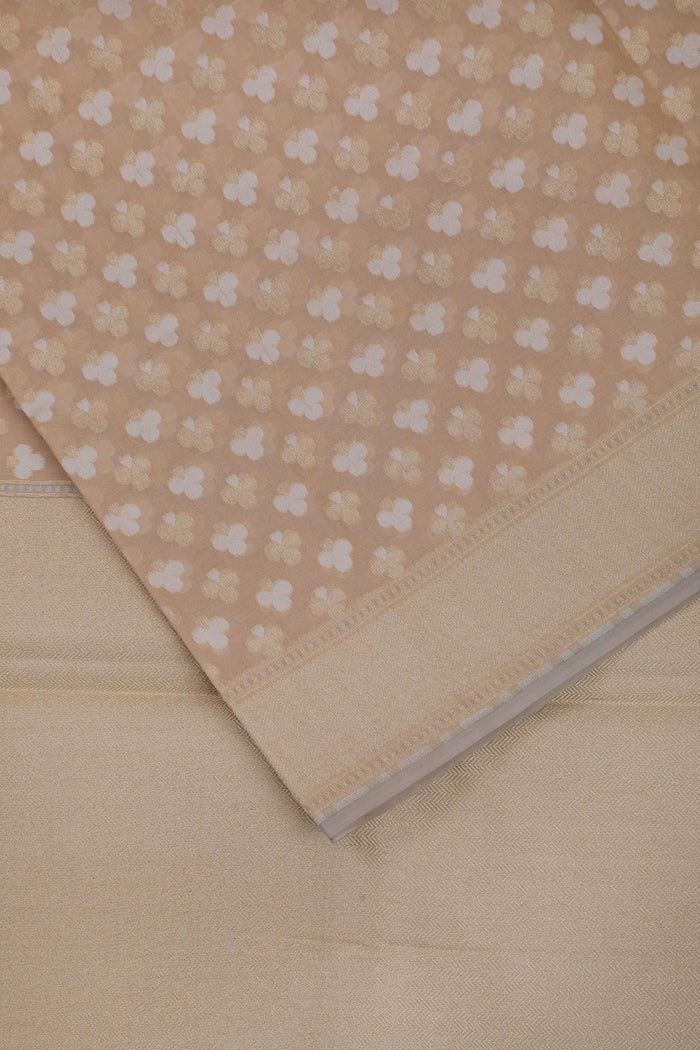 Ivory Powerloom Cotton Jamdani Saree - detail 3