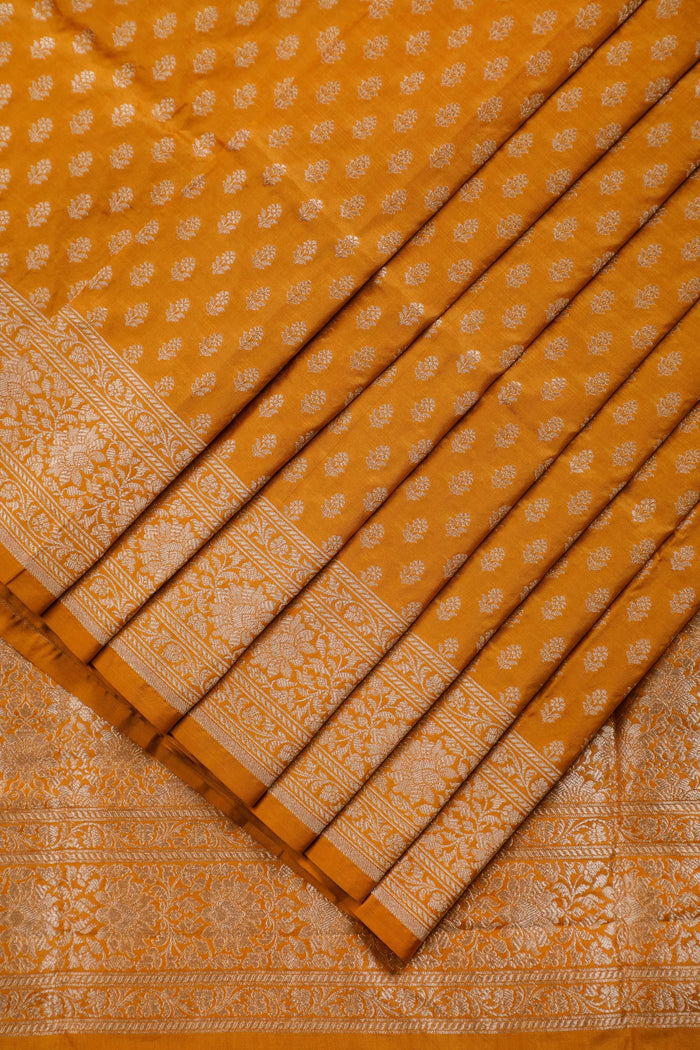 Mango Yellow Handloom Benarasi Katan Silk Saree