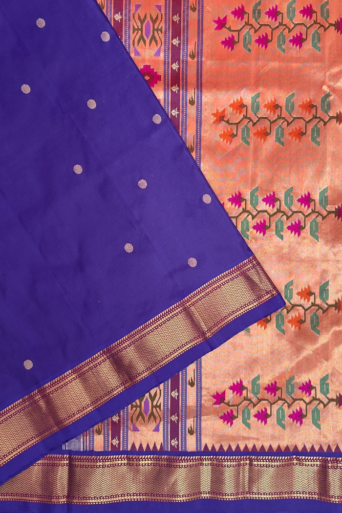 Navy Blue Vintage Asawali Handloom Paithani