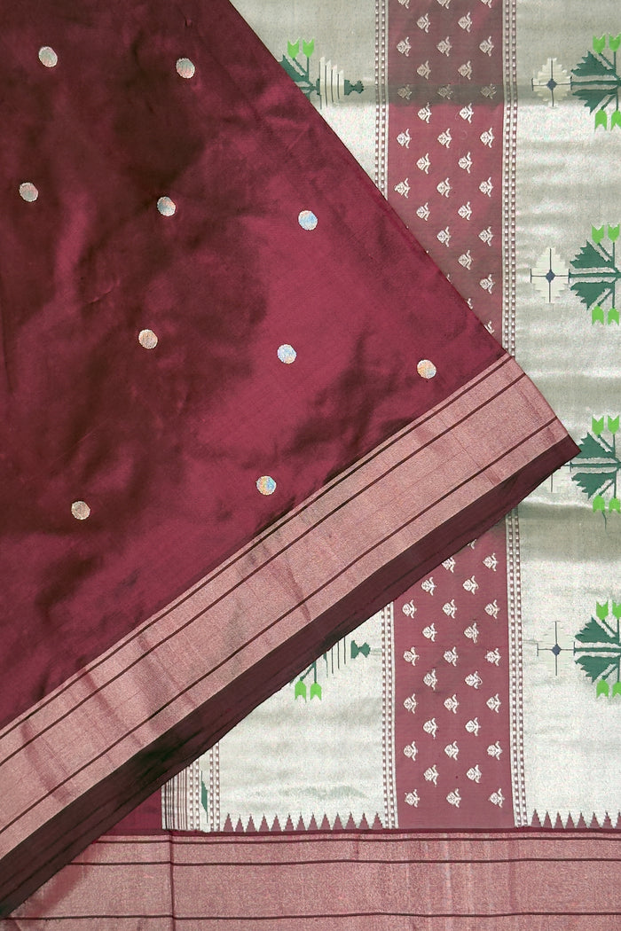 Wine Vintage Asawali Handloom Paithani