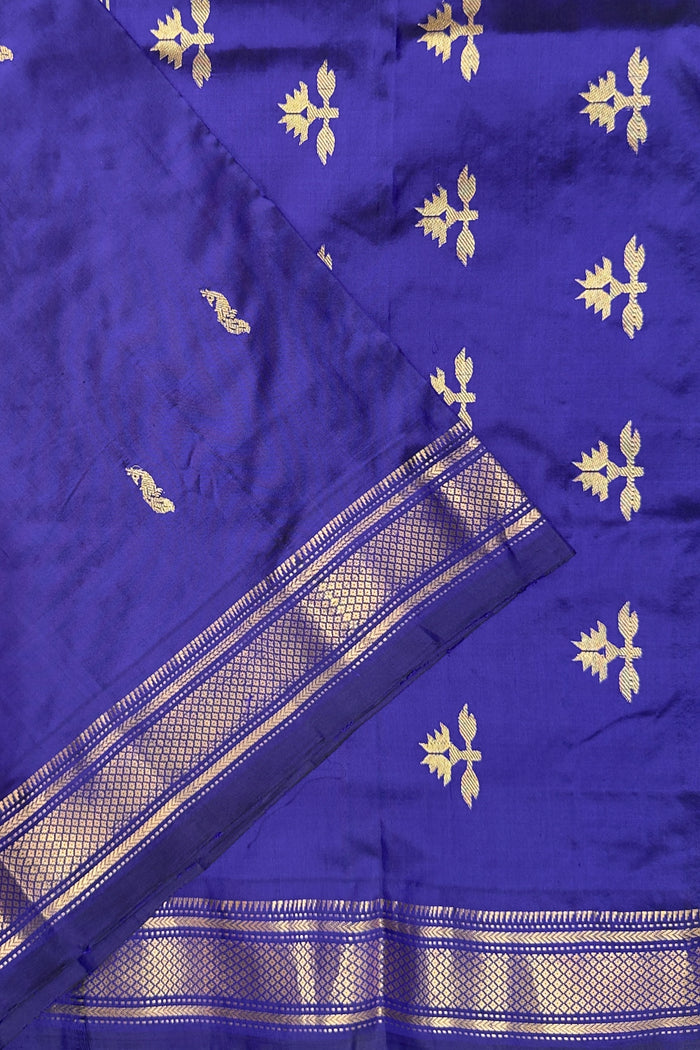Navy Blue Handloom Asawali Paithani