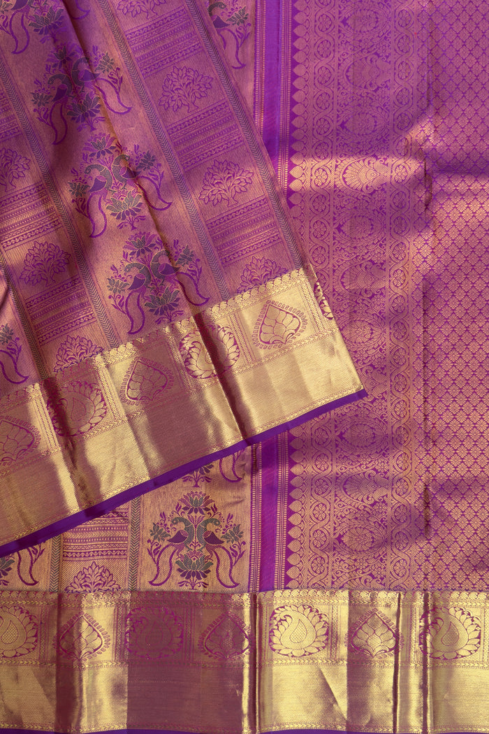 Purple Pure Silk Handloom Kanjeevaram