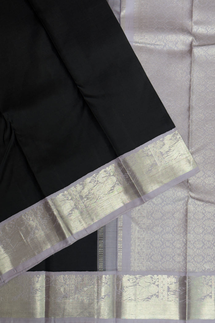 Black Pure Silk Handloom Kanjeevaram