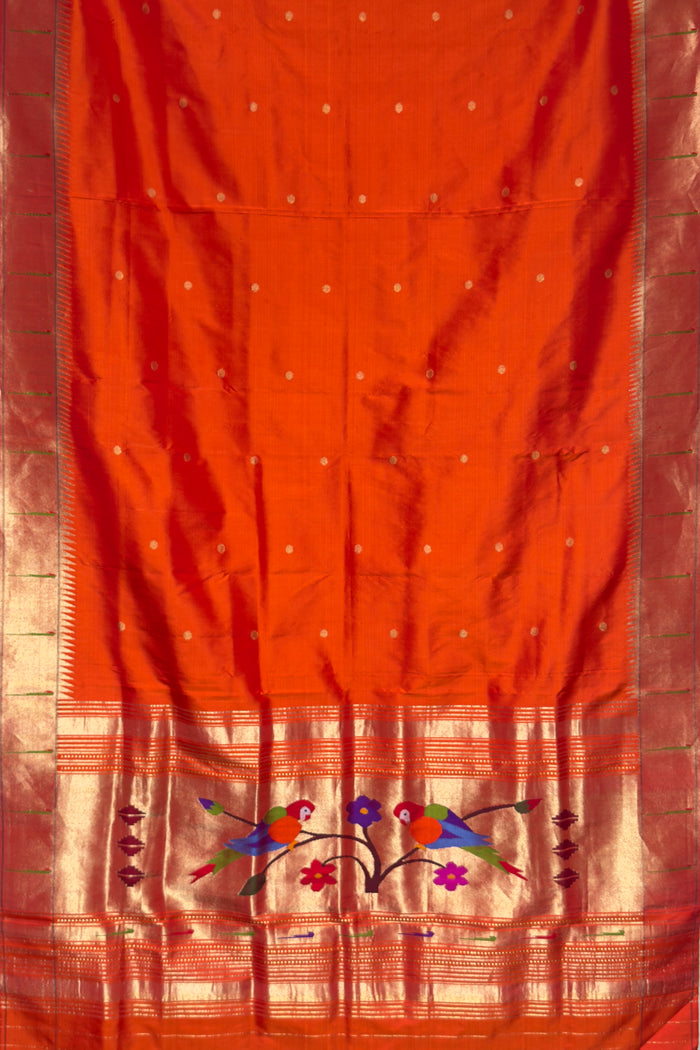 Orange Handloom Muniya Dupatta