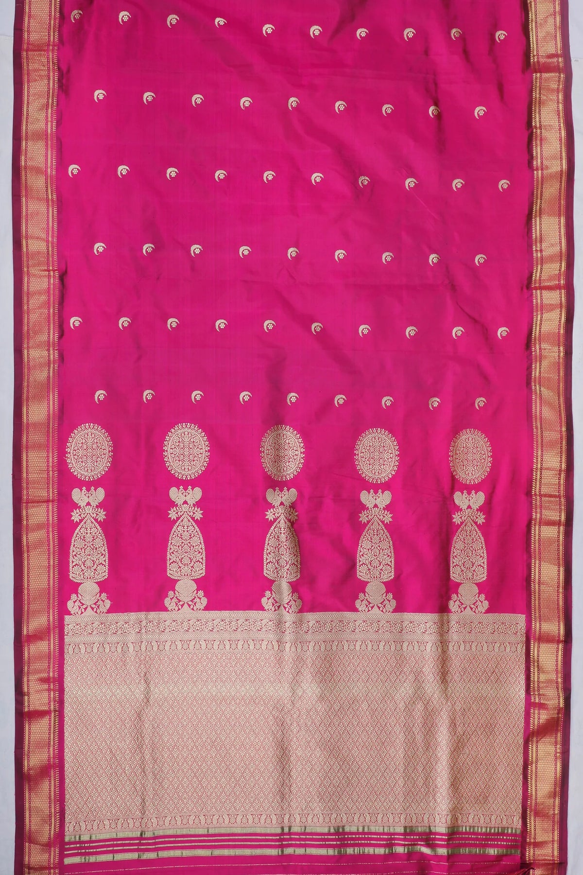 Wine Handloom Pure Silk Paithani Saree - Raja Dinkar Kelkar Museum Special