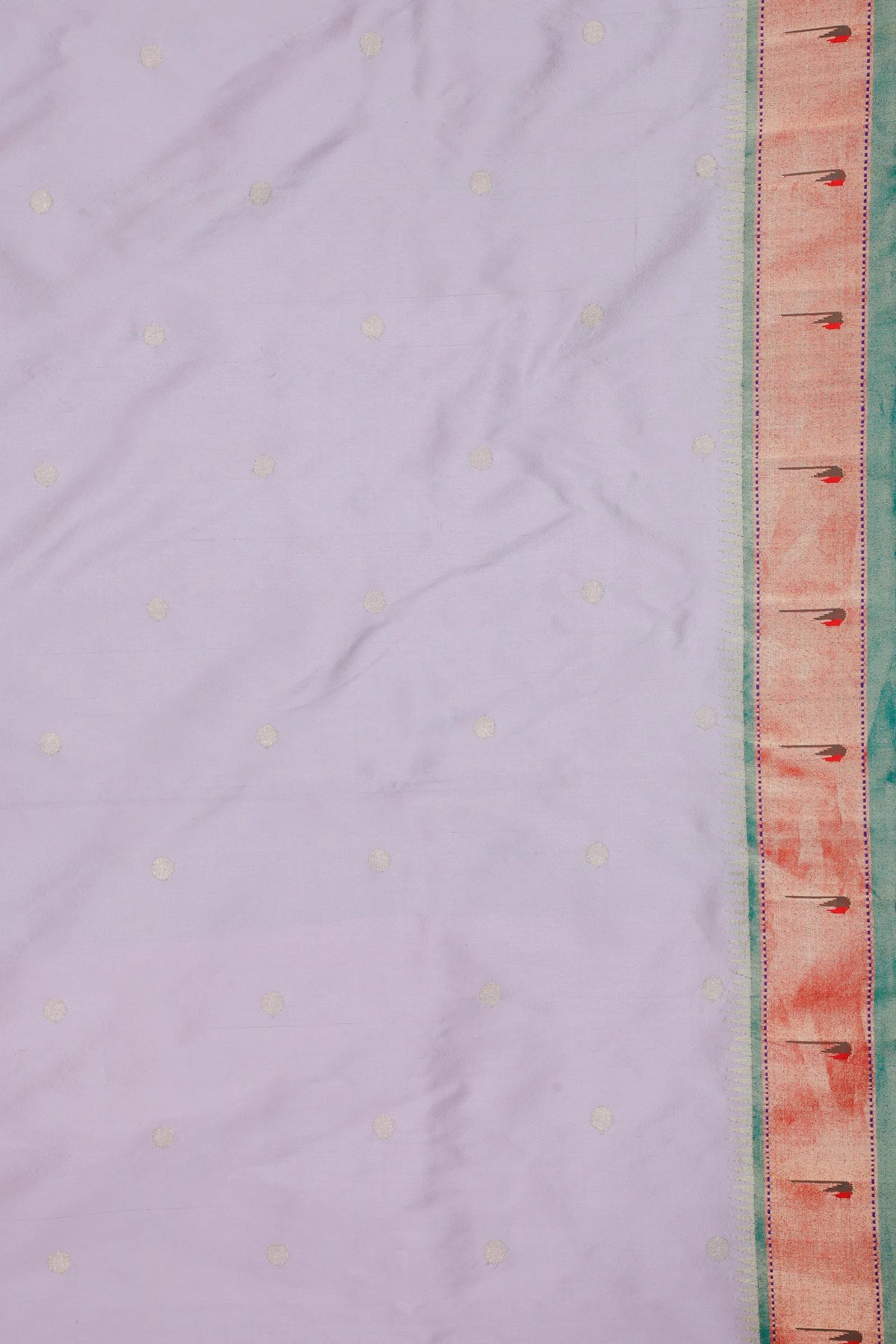 Lavender Handloom Pure Silk Muniya Paithani Saree