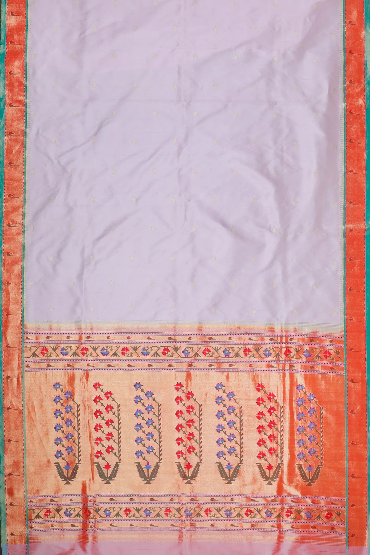 Lavender Handloom Pure Silk Muniya Paithani Saree