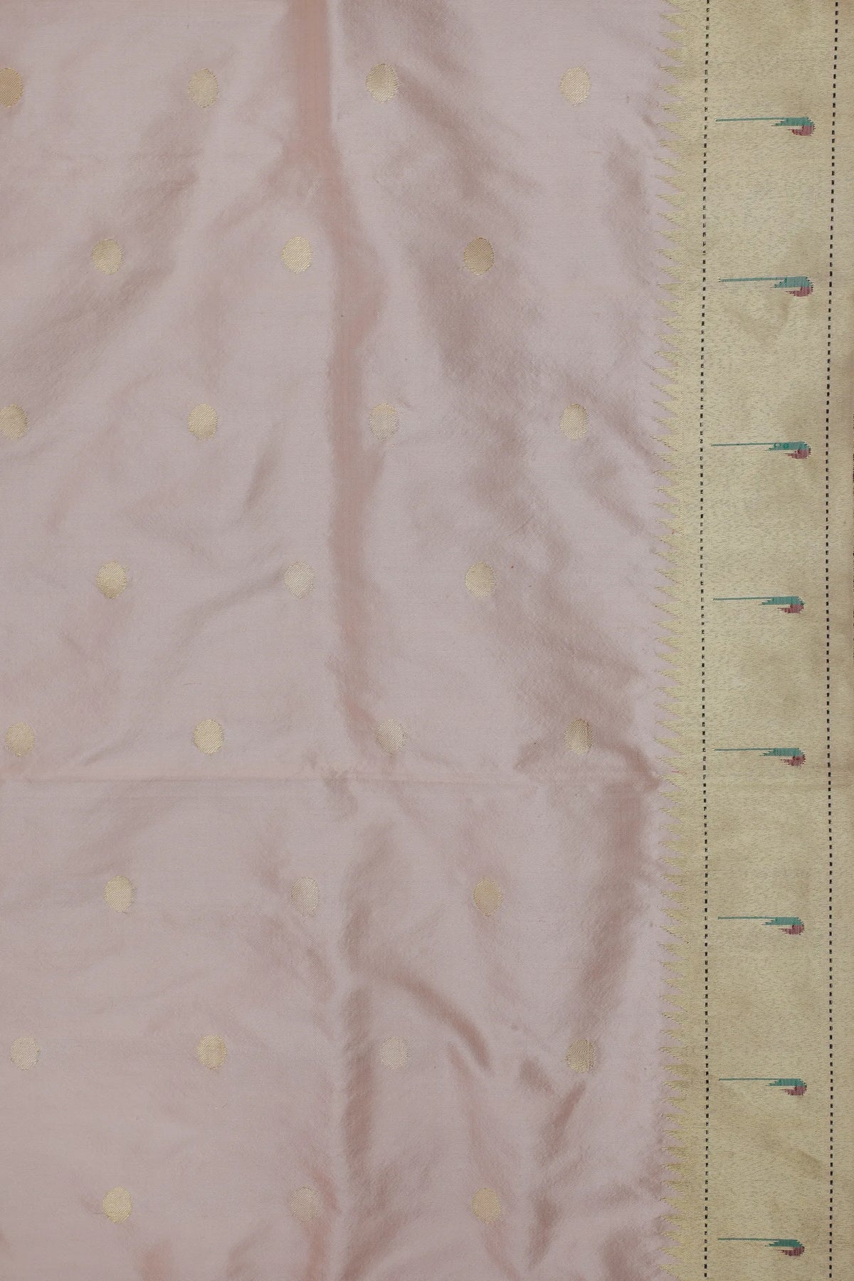 Light Baby Pink Handloom Pure Silk Muniya Paithani Saree