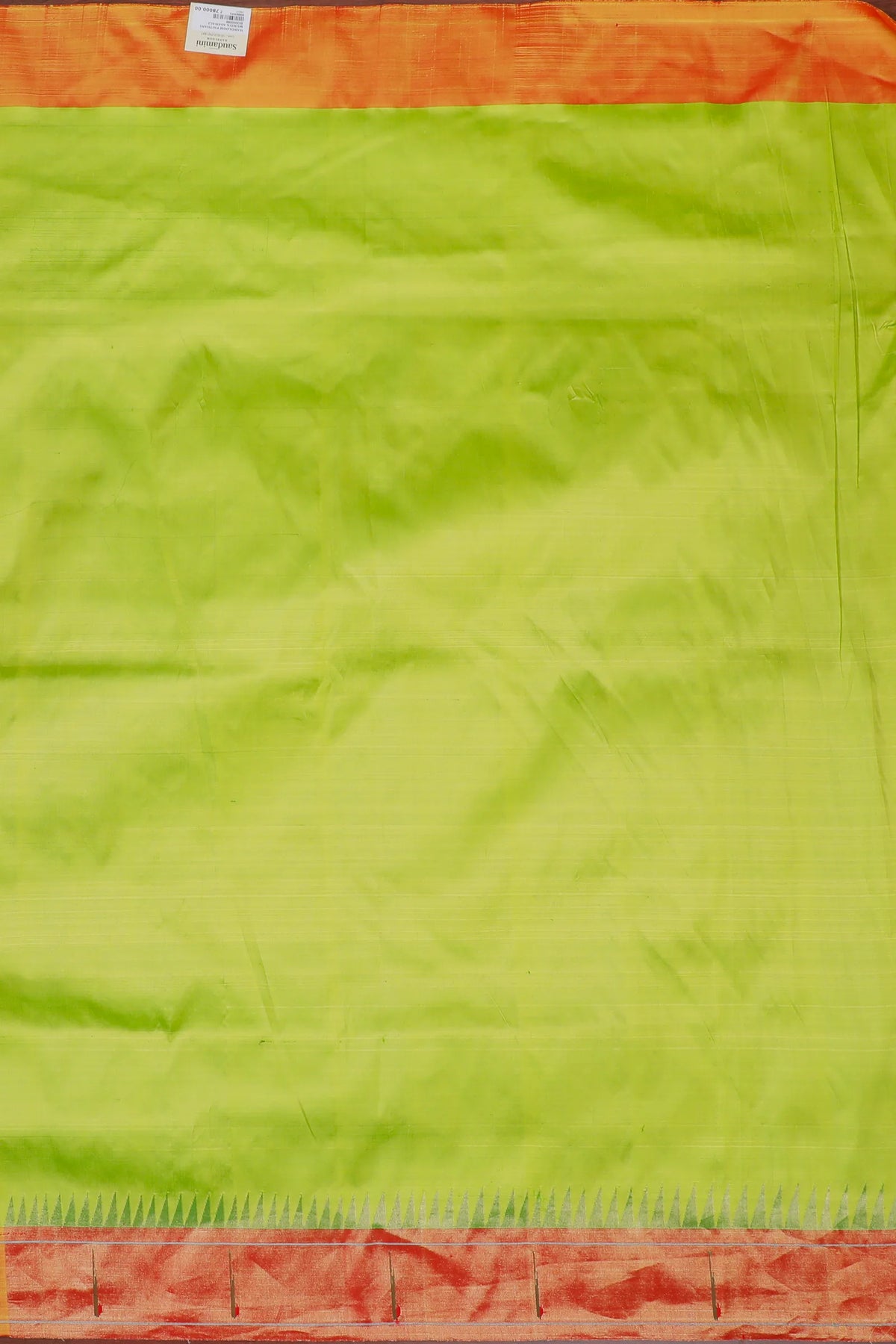 Parrot Green Handloom Pure Silk Muniya Paithani Saree
