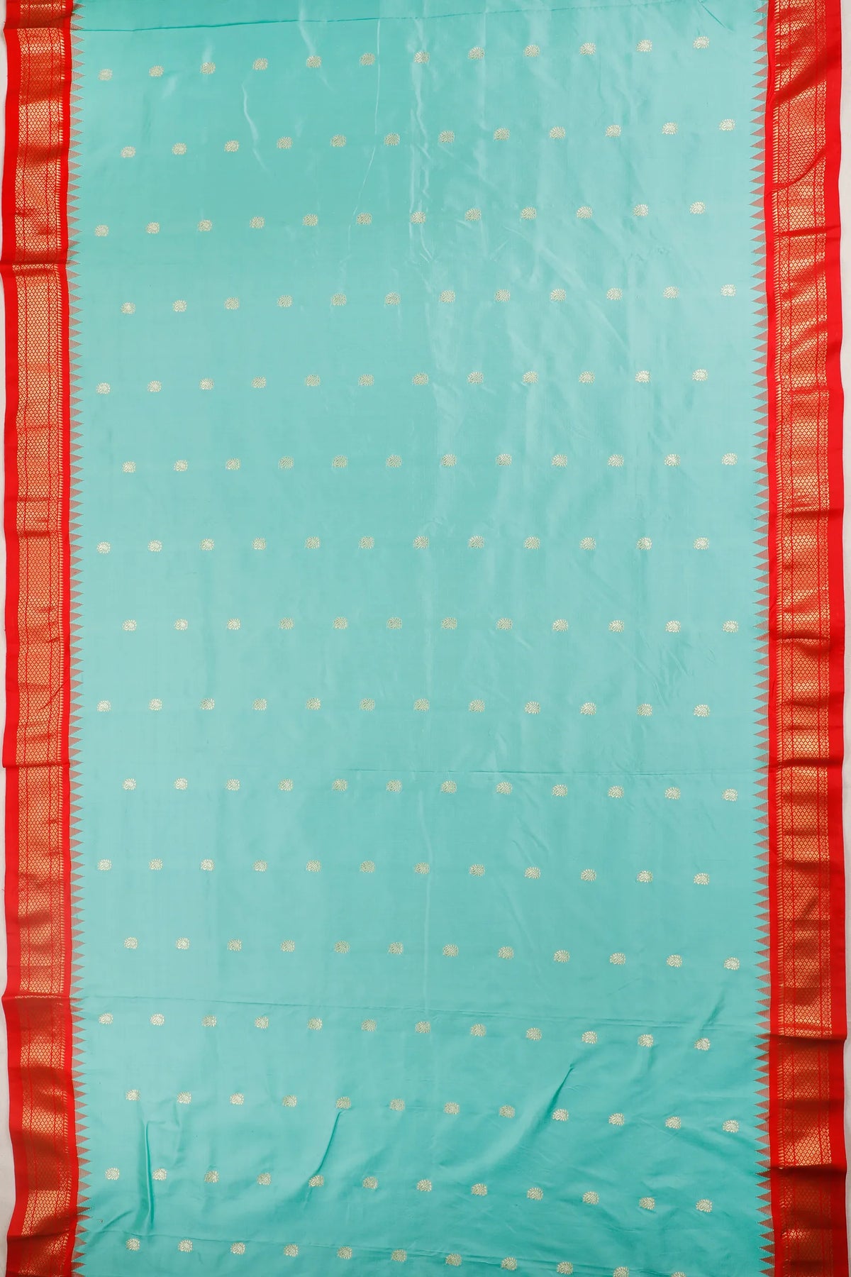Sea Green Revival Pure Silk Handloom Paithani with Kadiyal Weave