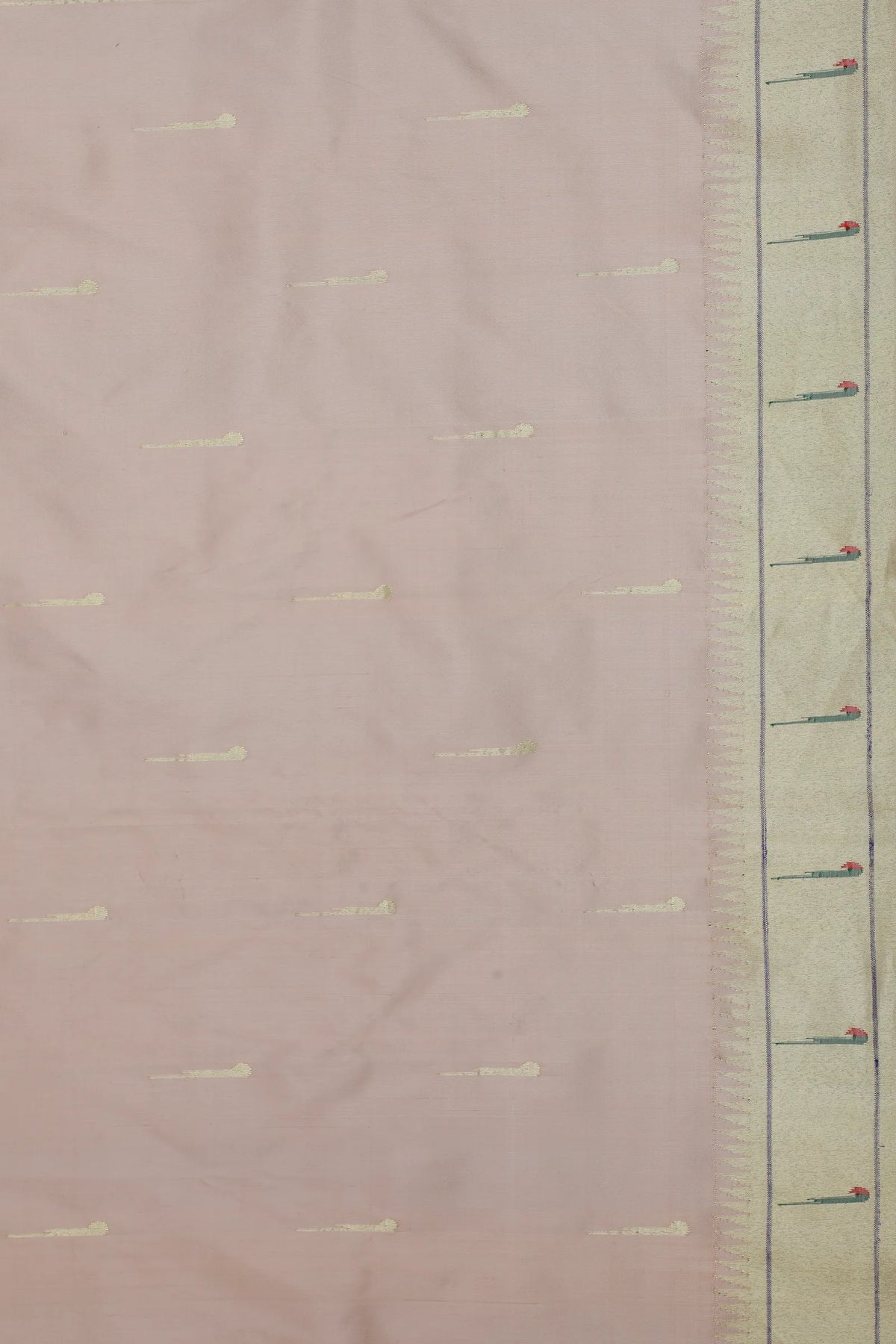 Ivory Handloom Pure Silk Muniya Paithani Saree