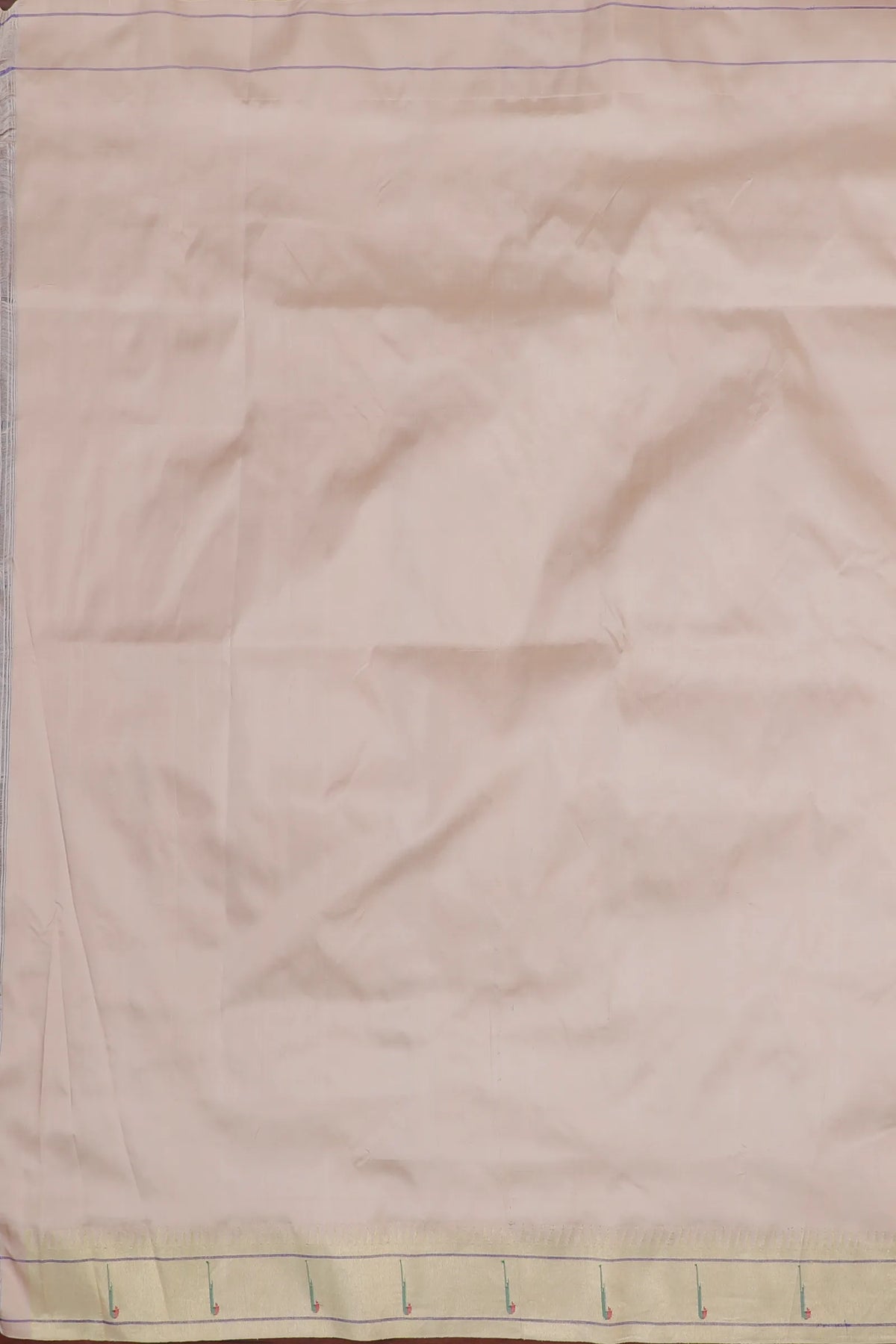 Ivory Handloom Pure Silk Muniya Paithani Saree