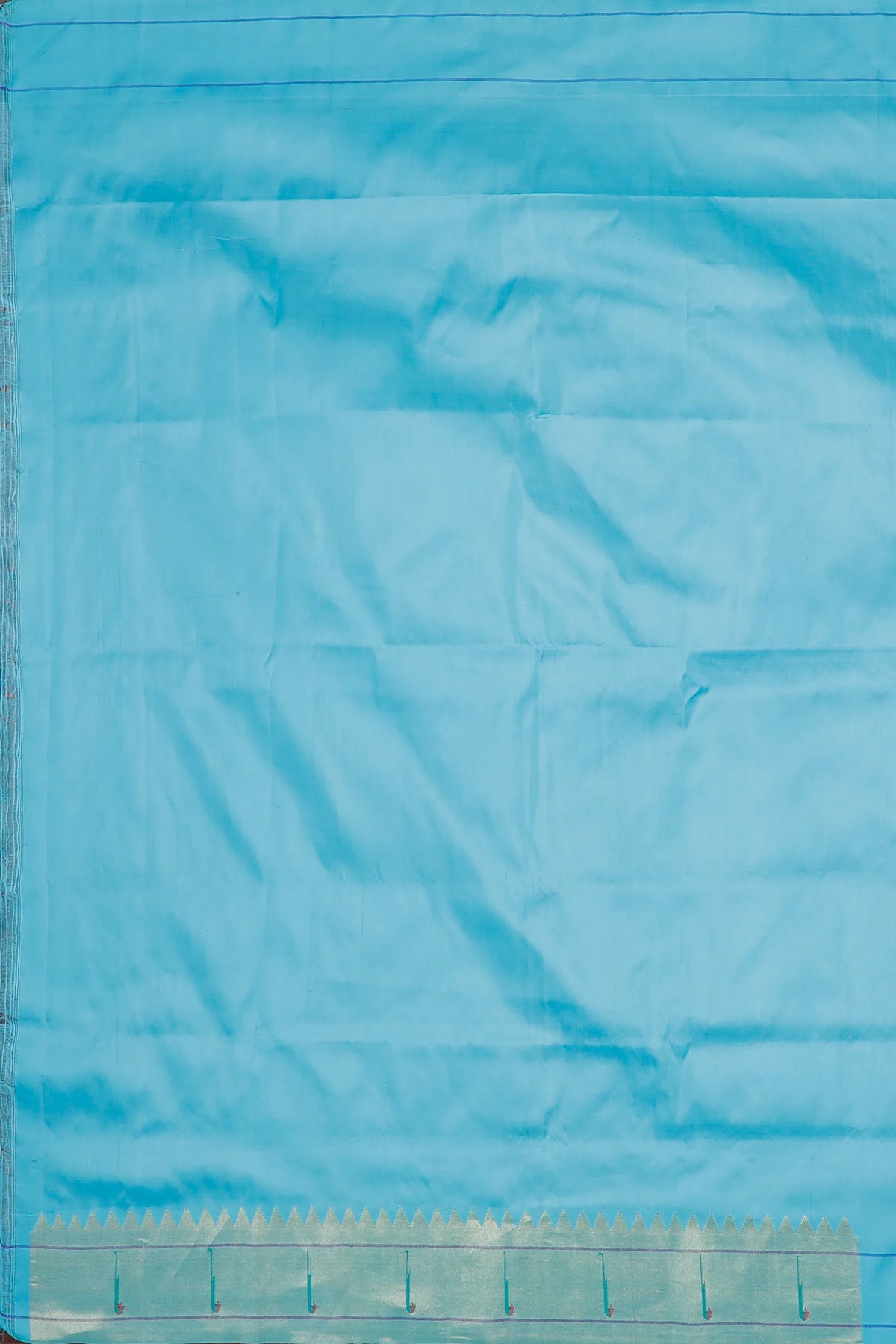 Sky Blue Handloom Pure Silk Muniya Paithani Saree