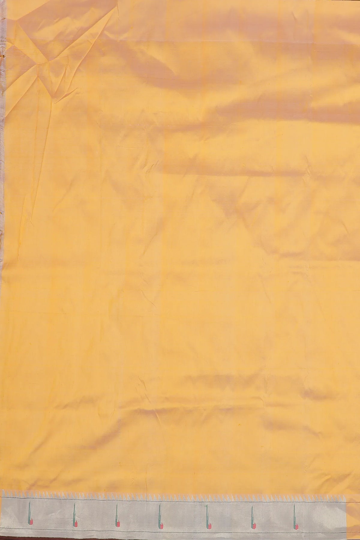 Light Orange Handloom Pure Silk Muniya Paithani Saree