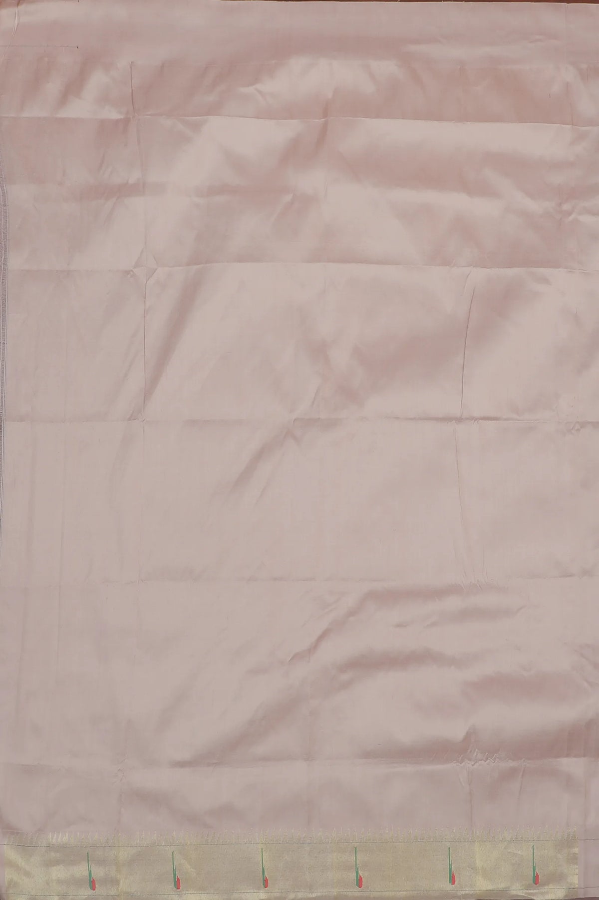 Beige Pink Handloom Pure Silk Muniya Paithani Saree