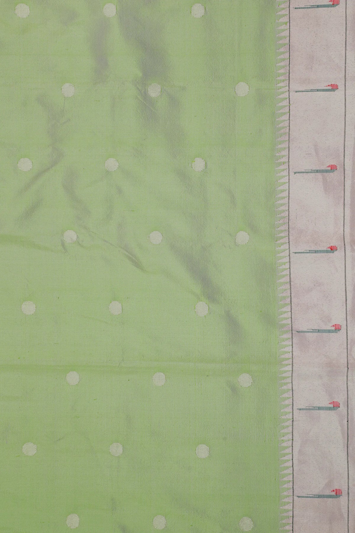 Pista Green Handloom Pure Silk Muniya Paithani Saree