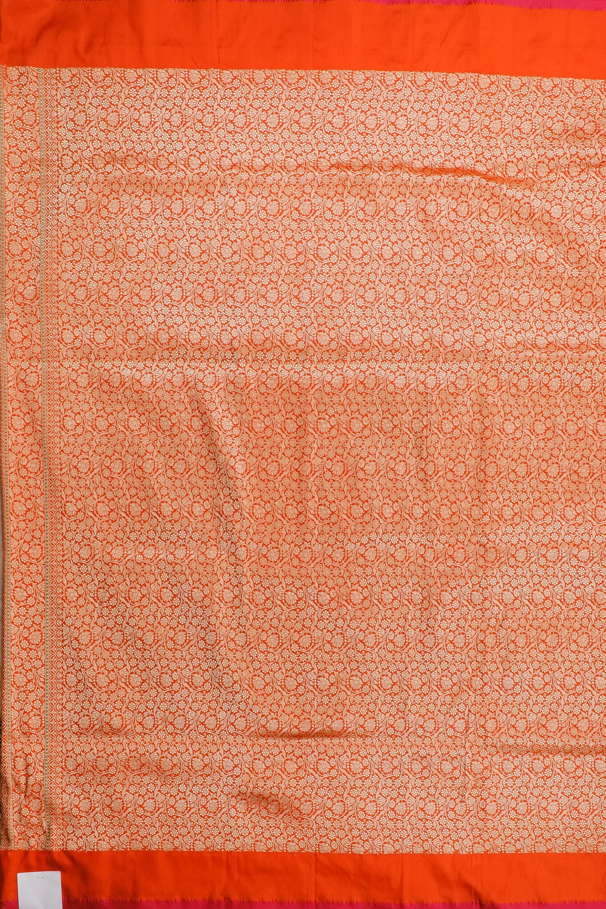 Orange Handloom Benarasi Katan Silk Saree