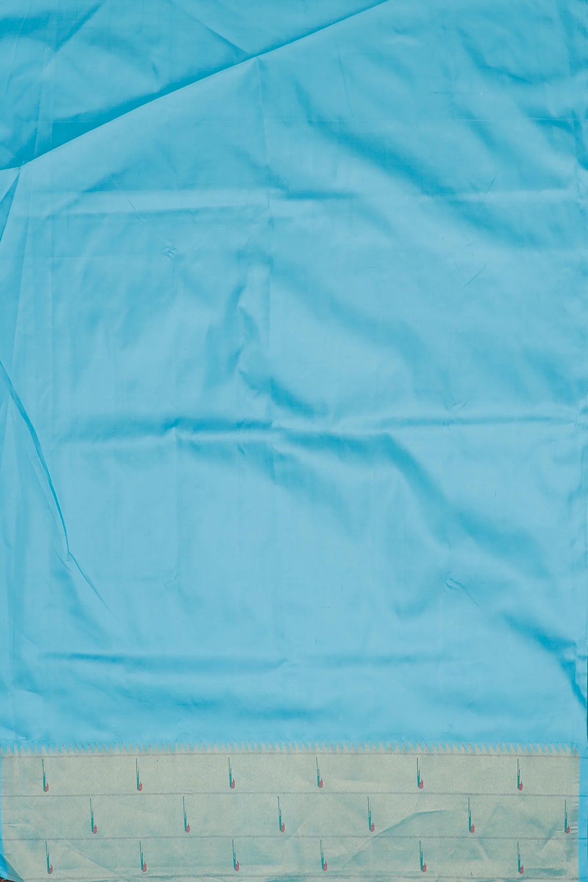 Sky Blue Pure Silk Muniya Paithani Saree