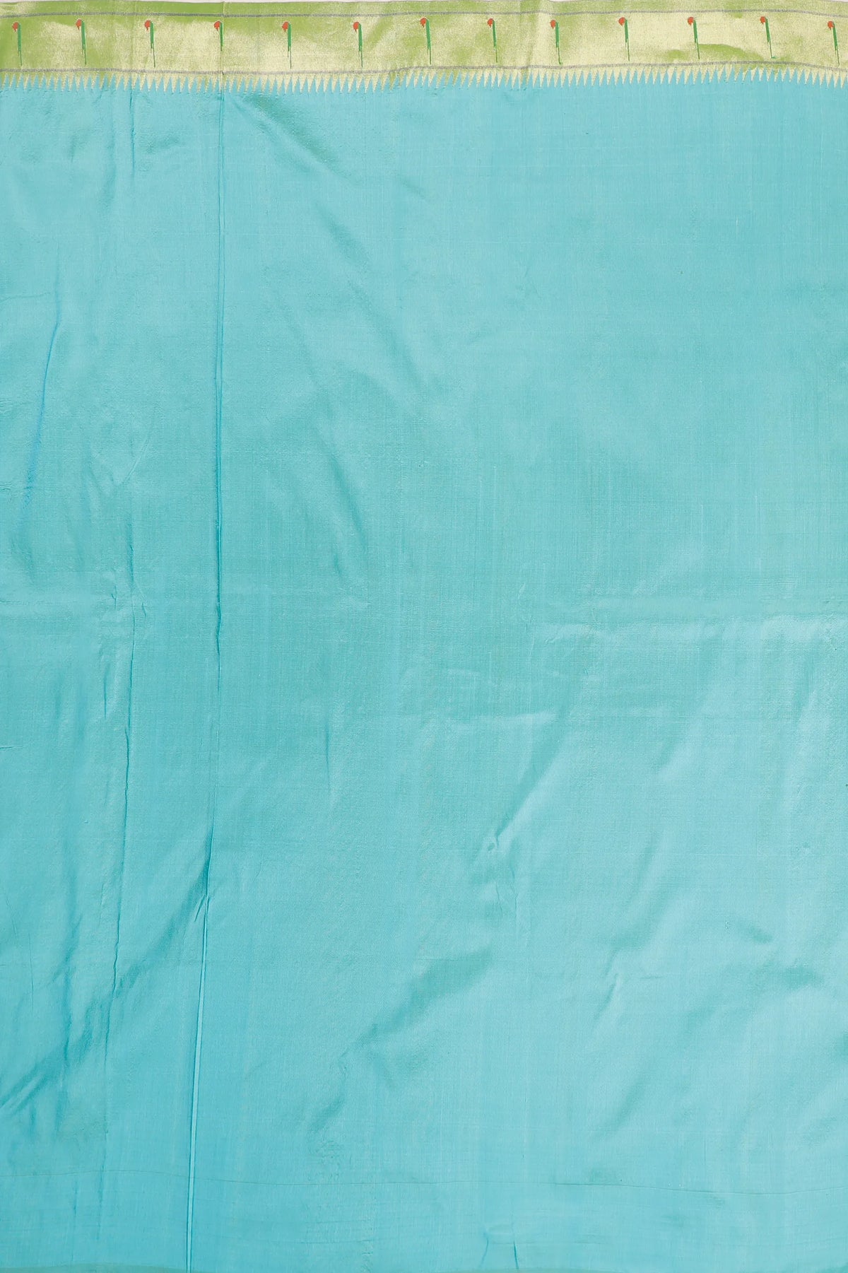 Sea Green Pure Silk Handloom Paithani with Skirt Border
