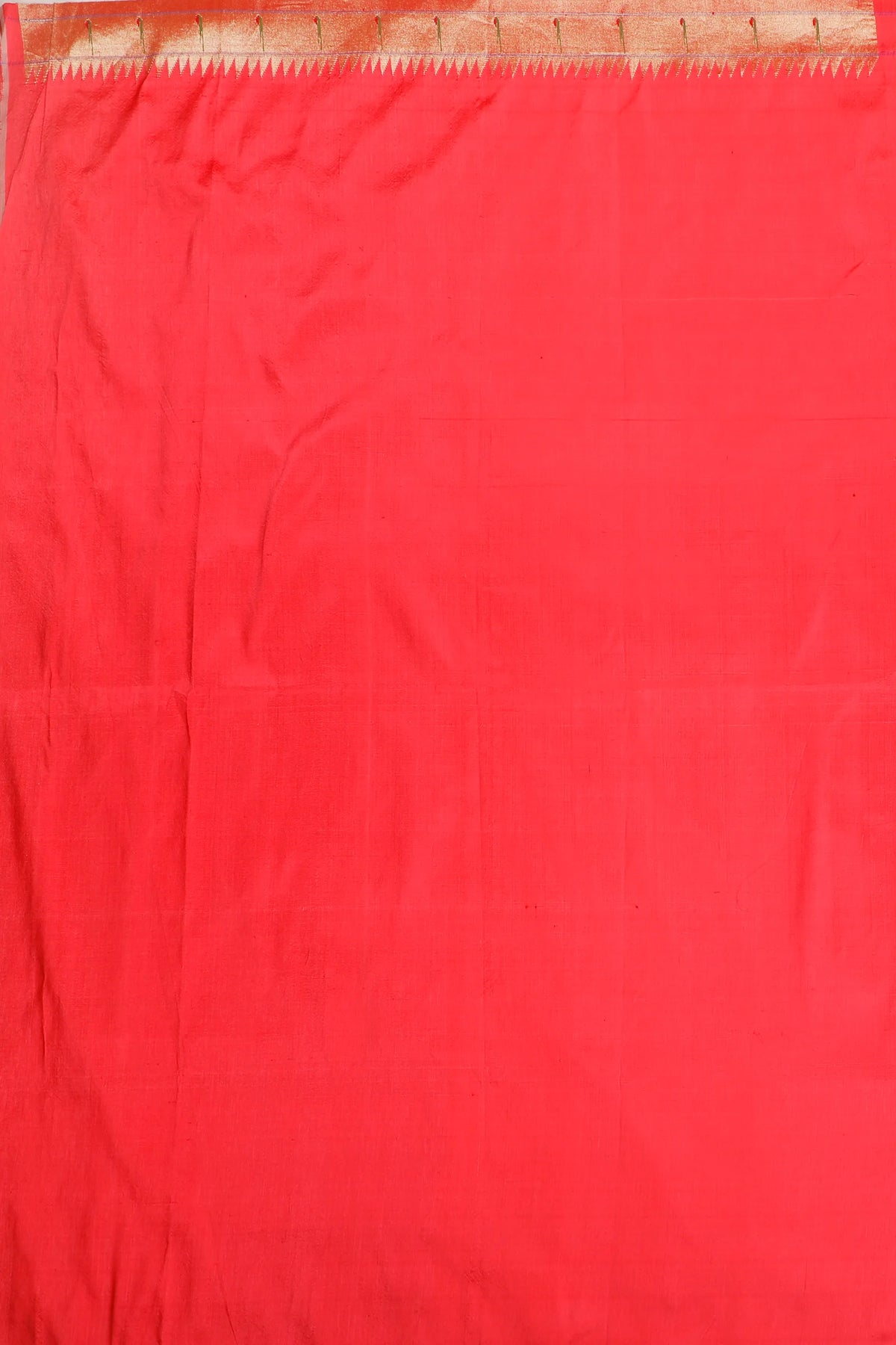 Peach Pure Silk Handloom Paithani with Skirt Border