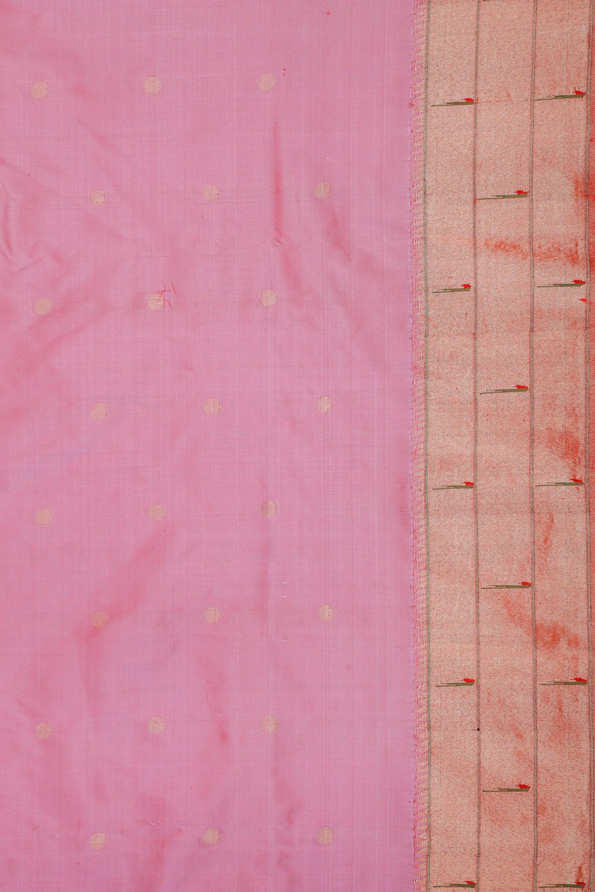 Baby Pink Handloom Pure Silk Muniya Paithani Saree