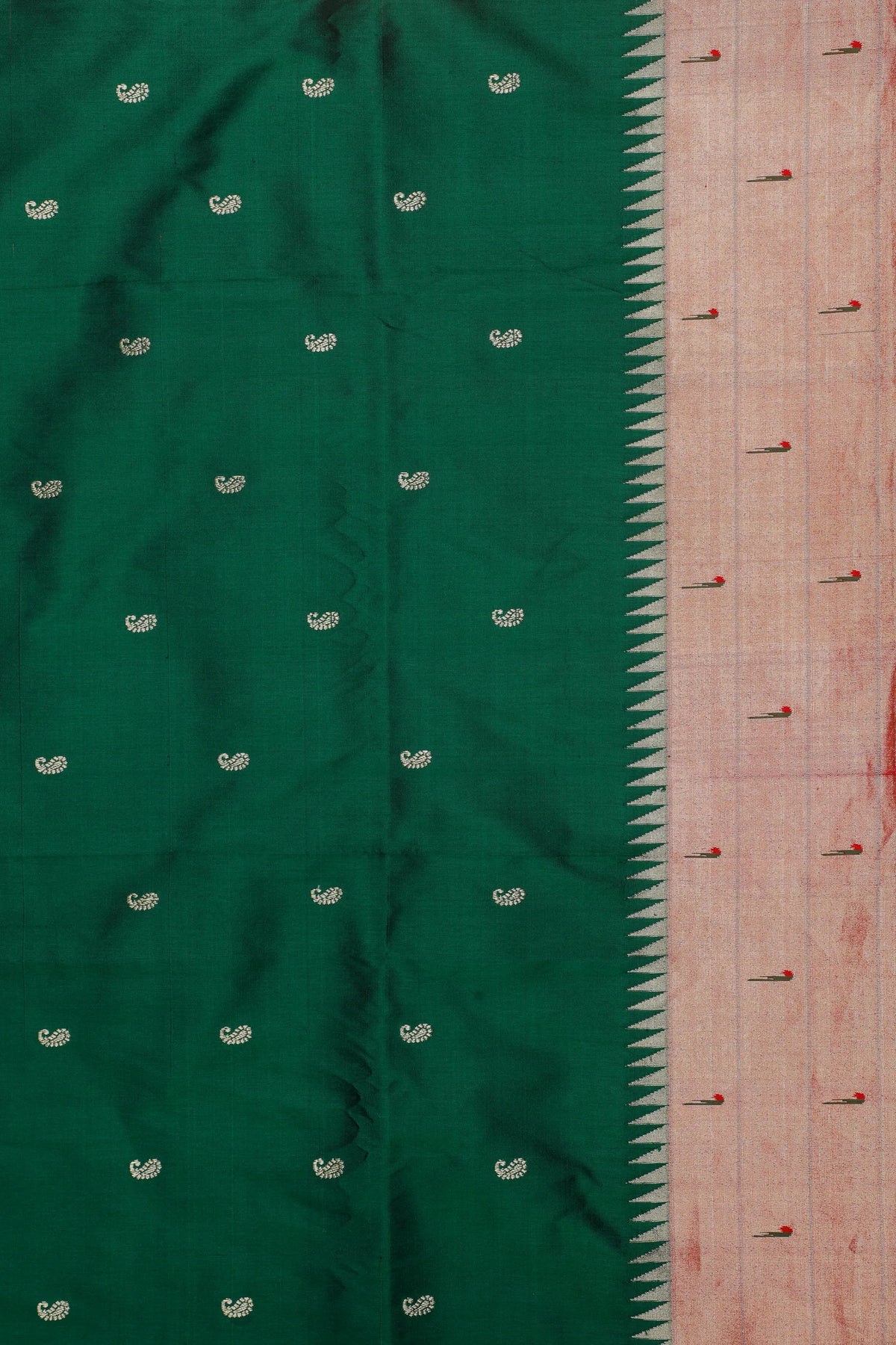 GreenHandloom Pure Silk Muniya Paithani Saree