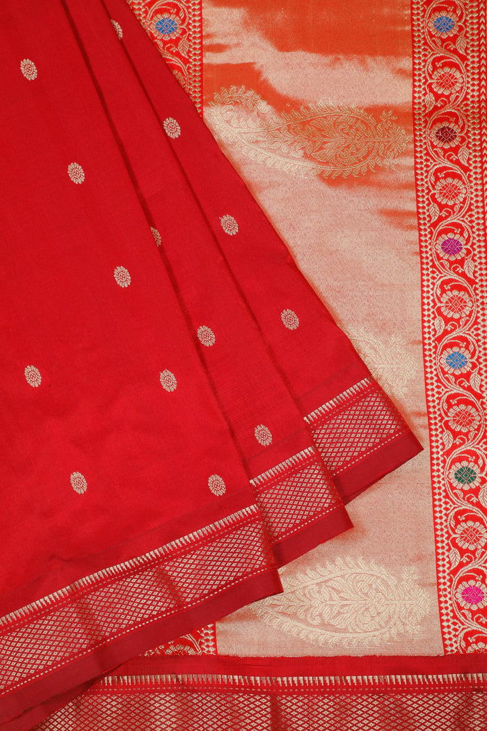 Red Handloom Pure Silk Paithani Saree - detail 2