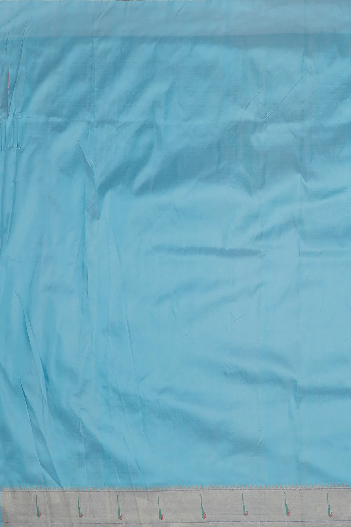 Sky Blue Handloom Pure Silk Muniya Paithani Saree with Asawali Pallu