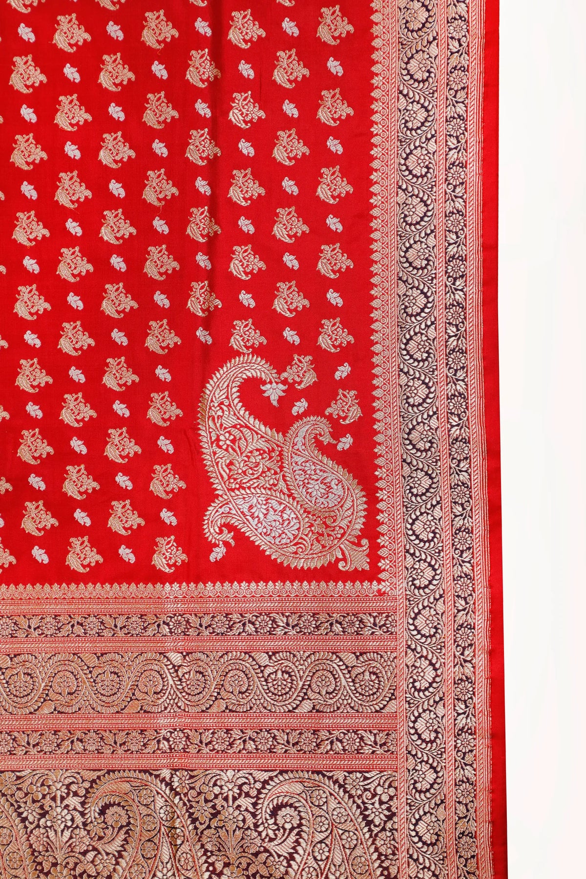 Red Handloom Real Zari Pure Silk Benarasi Saree