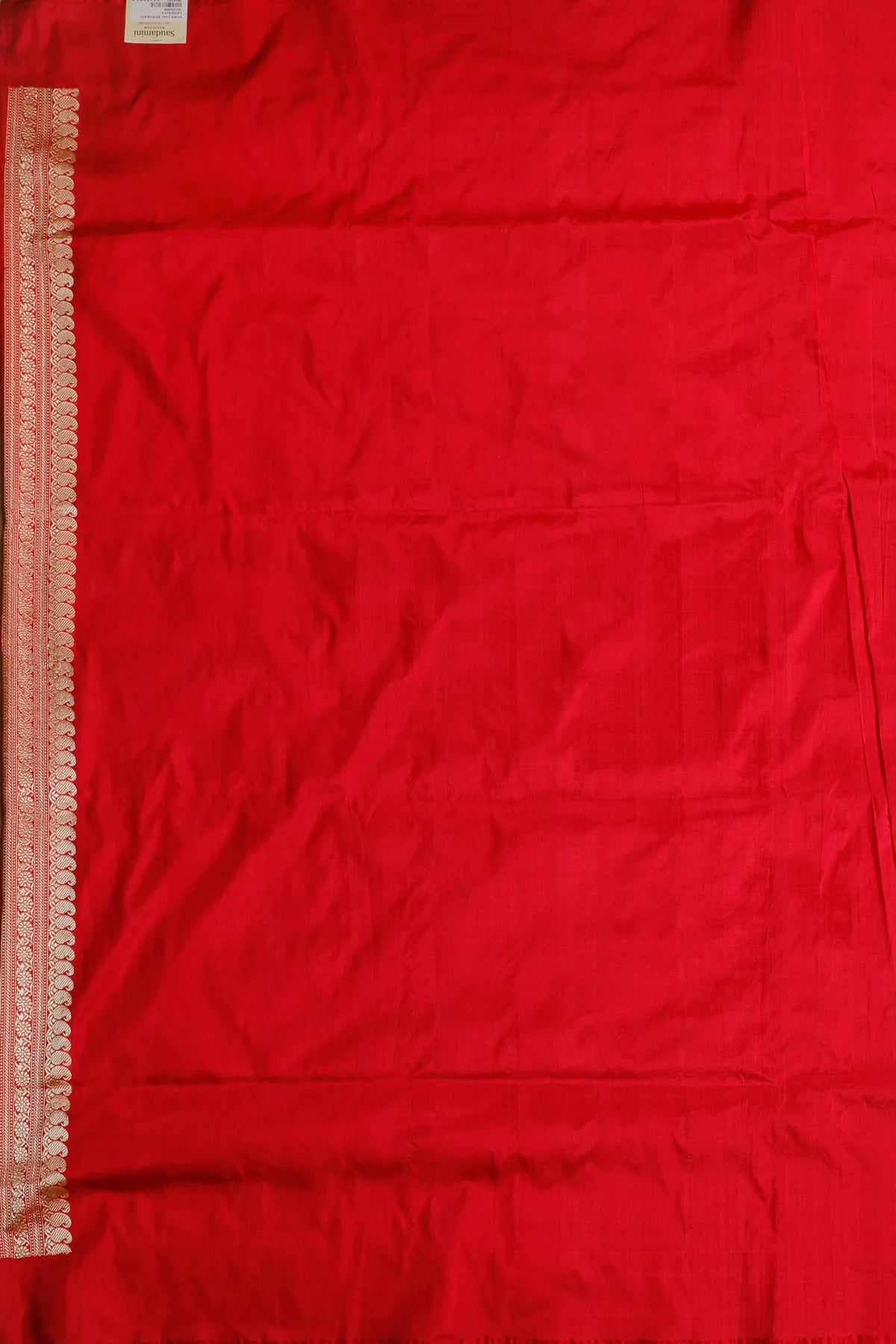 Red and Pink Real Zari Pure Silk Benarasi Saree - Revival Design