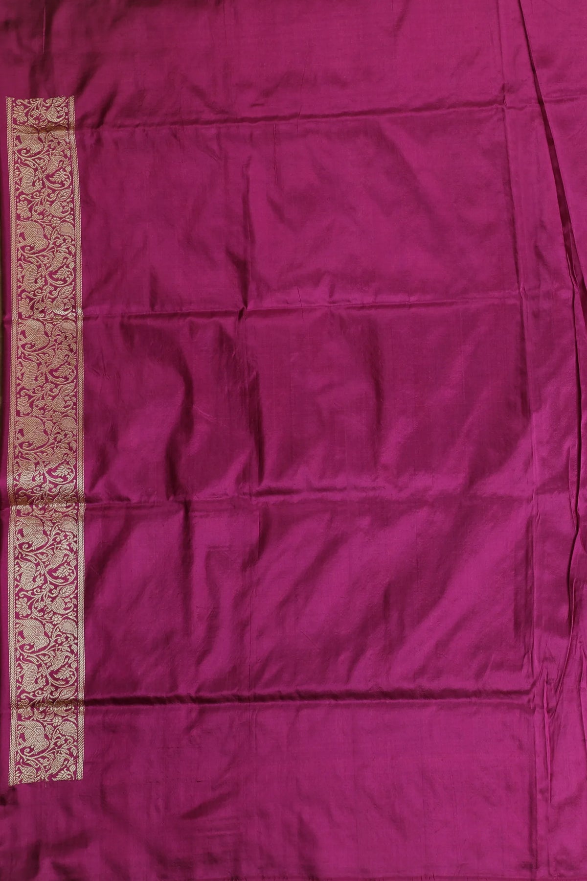 Royal Purple Handloom Real Zari Pure Silk Benarasi Saree - Shikargah Design
