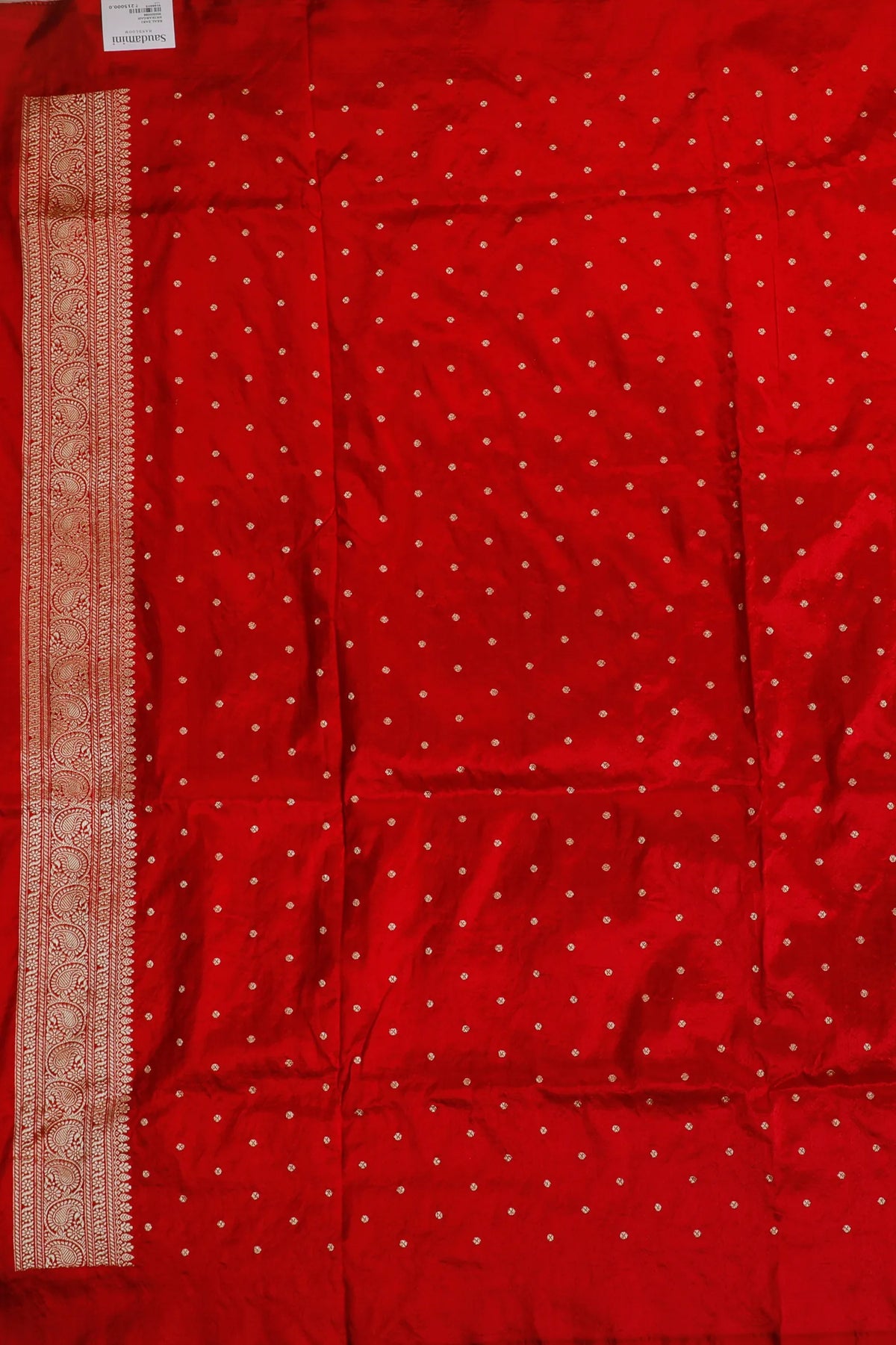 Red Handloom Real Zari Pure Silk Benarasi Saree - Shikargah Design