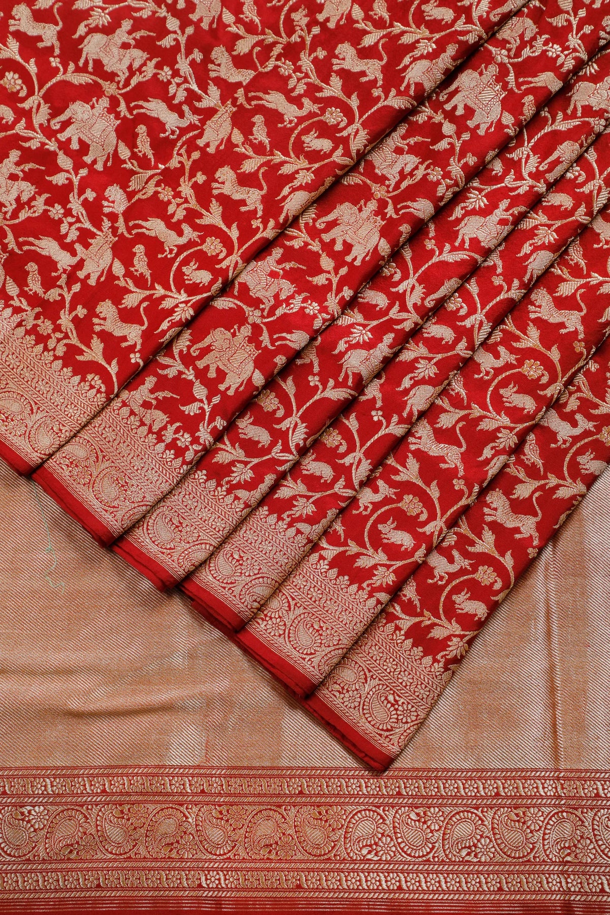 Handloom Real Zari Pure Silk Benarasi Saree - Revival Design
