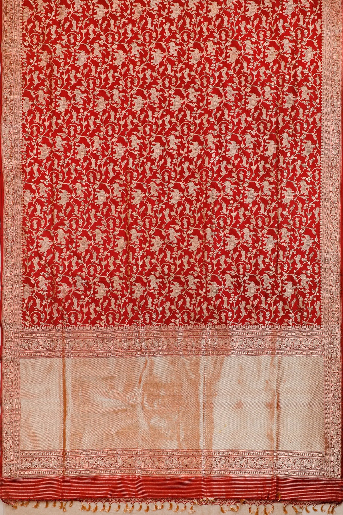 Handloom Real Zari Pure Silk Benarasi Saree - Revival Design