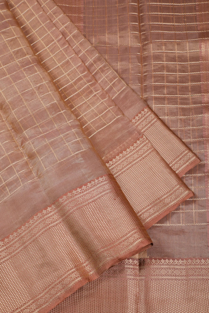 Golden Handloom Chanderi Mashru Silk Saree