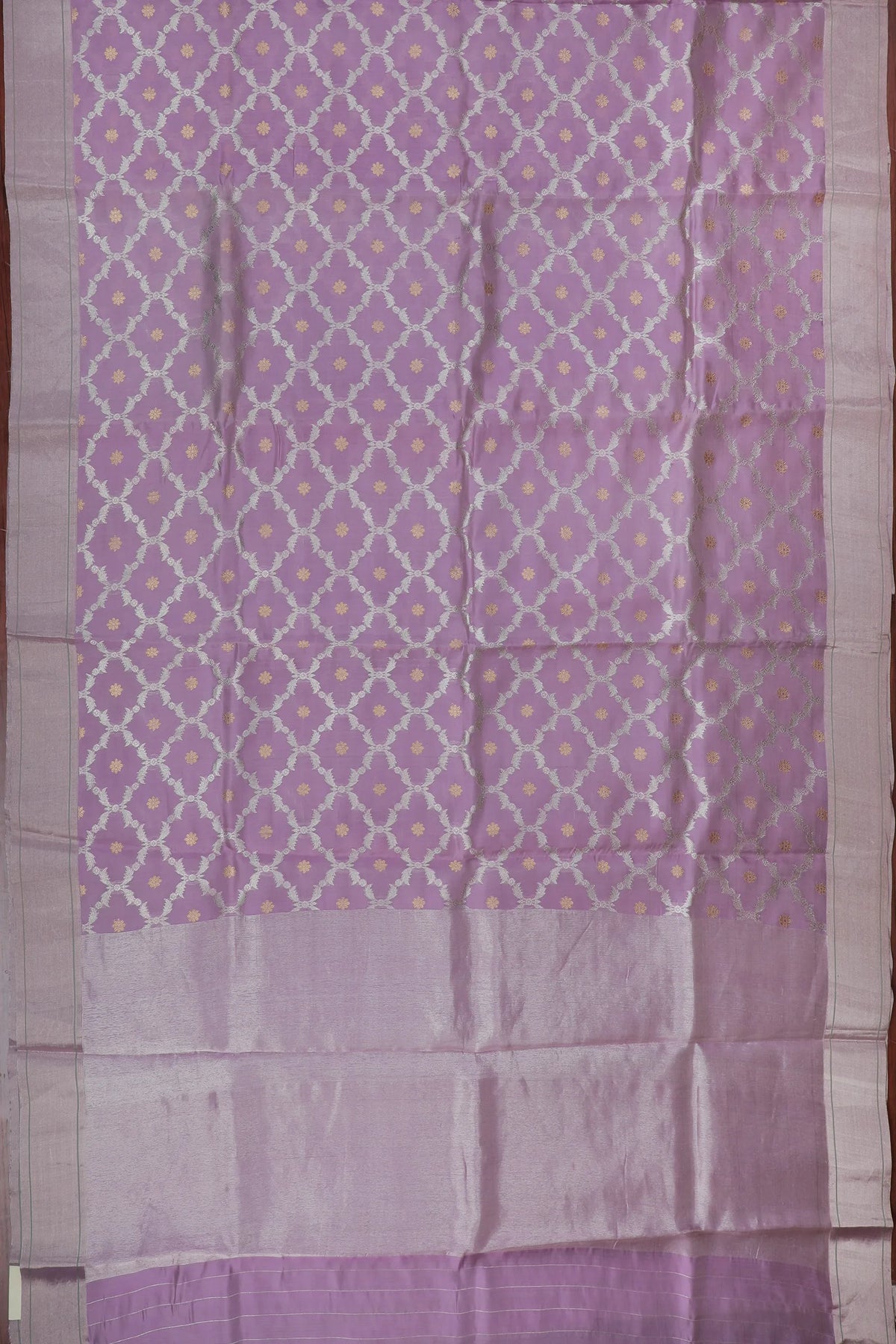 Lavender Handloom Chanderi Mashru Silk Saree