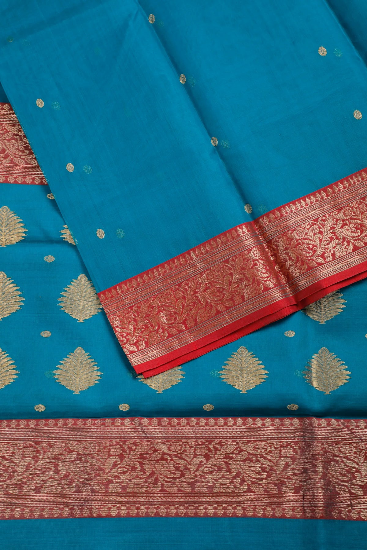 Peacock Green Handloom Pure Silk Chanderi Saree