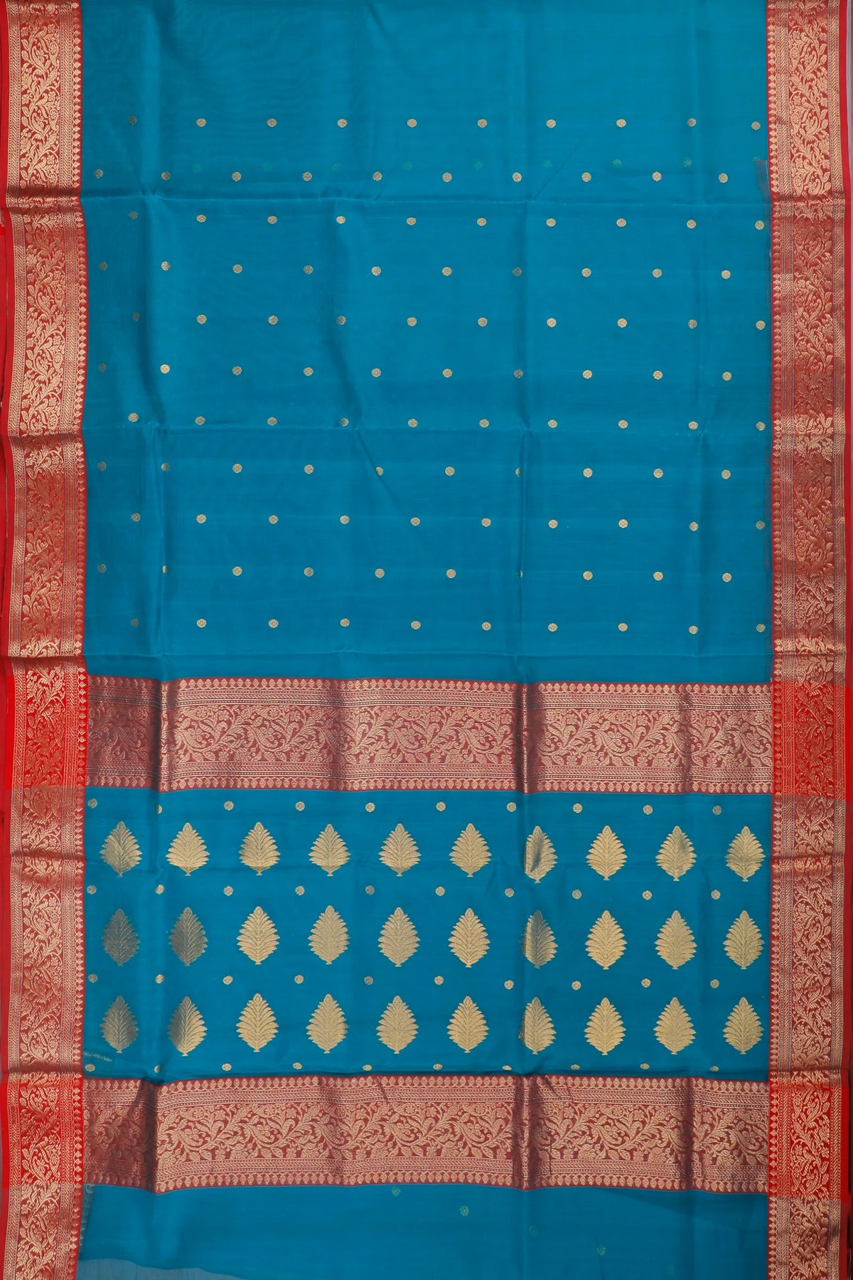 Peacock Green Handloom Pure Silk Chanderi Saree