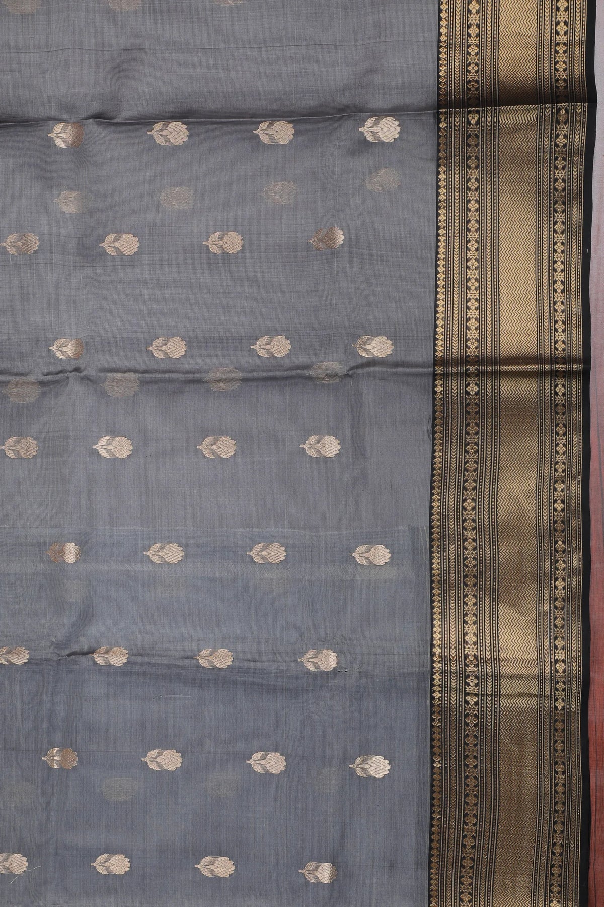 Grey Handloom Pure Silk Chanderi Saree