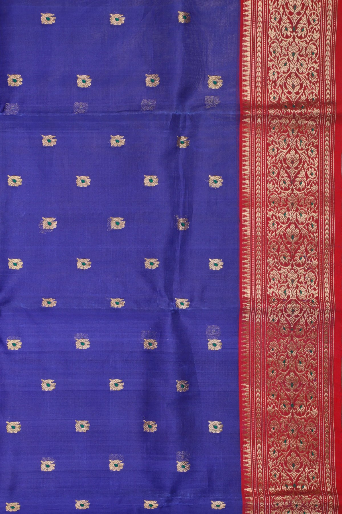 Navy Blue Handloom Pure Silk Chanderi Saree