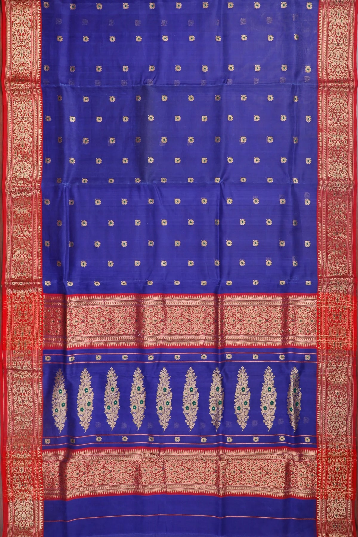 Navy Blue Handloom Pure Silk Chanderi Saree