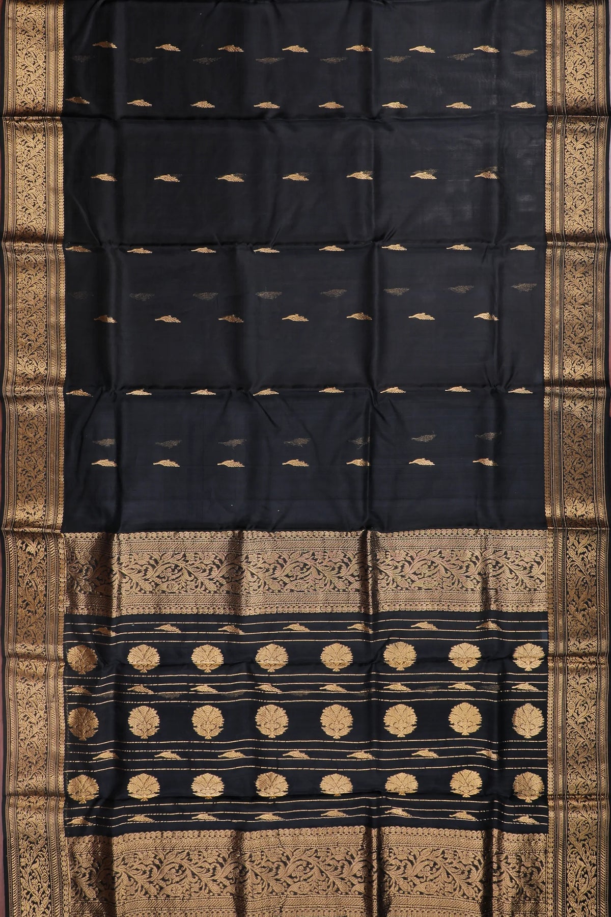 Black Handloom Pure Silk Chanderi Saree