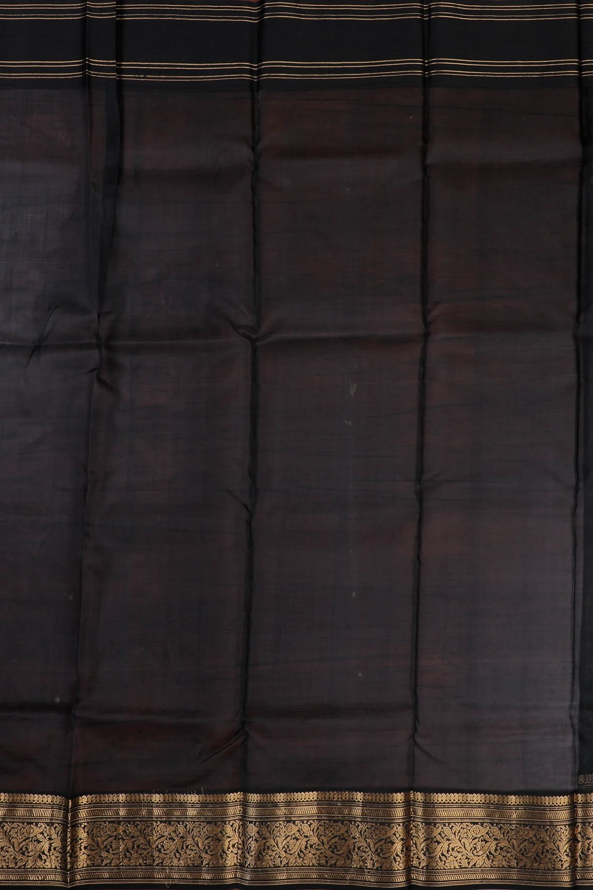 Black Handloom Pure Silk Chanderi Saree